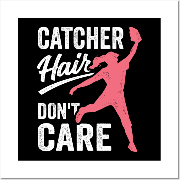 Catcher Hair Baseball Softball Girl Player Gift Wall Art by Dolde08